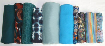 bundle, aqua/teal, 10 small cuts, 5 lbs