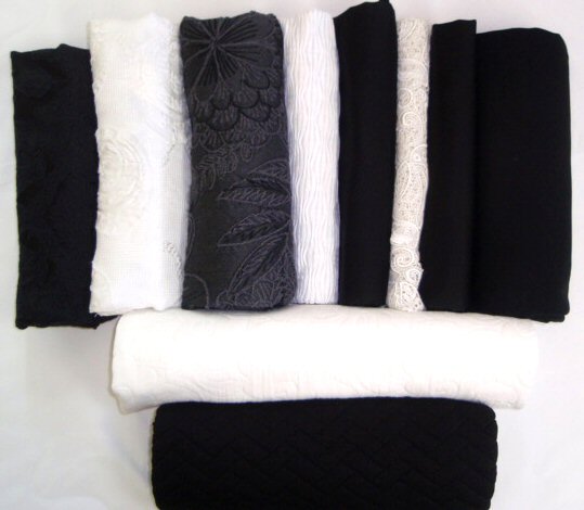 bundle, black/white fancies, 10 small cuts, 5 lbs
