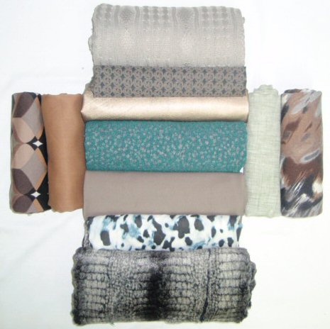 bundle, earth/teal, 11 small cuts, 4 lbs