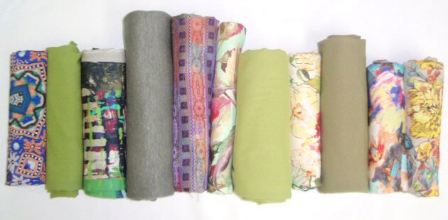 bundle, prints and greens, 11 small cuts, 4 lbs
