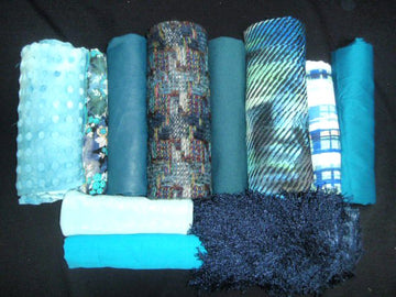 bundle, teal/turq, 11 small cuts, 4 lbs