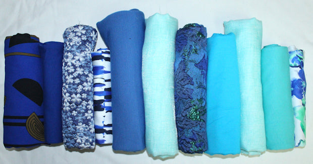bundle, blue/aqua, 11 small cuts, 5 lbs