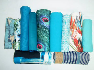 bundle, aqua/turquoise, 11 small cuts, 5 lbs