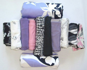 bundle, purple-pink-blk-wht, 12 small cuts, 5 lbs