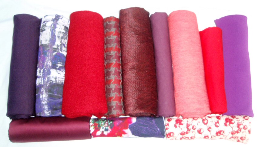 bundle, red/purple tones, 12 small cuts, 6 lbs