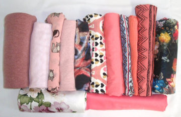 bundle, pink/coral, 13 small cuts, 4 lbs