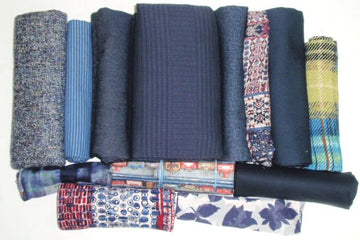bundle, navy tones, 13 small cuts, 5 lbs