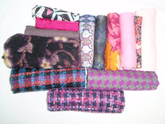 bundle, pink and purple, 13 small cuts, 5 lbs