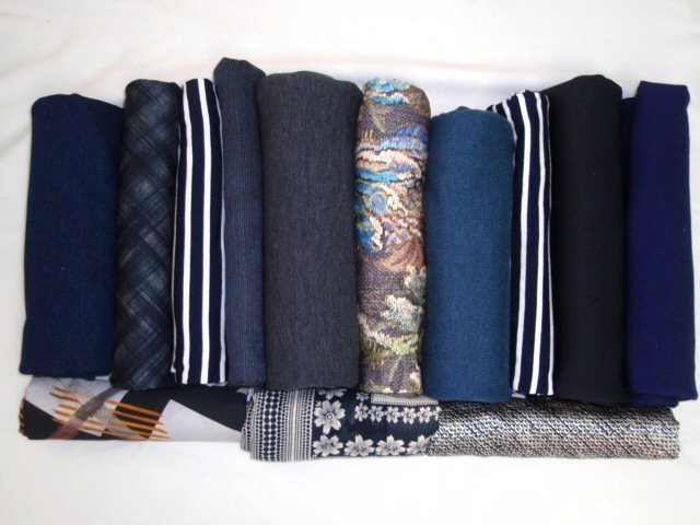 bundle, navy, 13 small cuts, 6 lbs