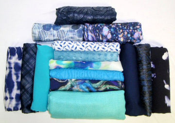 bundle, blue/turq, 15 small cuts, 5 lbs