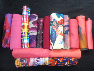 bundle, coral/pink/wine, 15 small cuts, 5 lbs