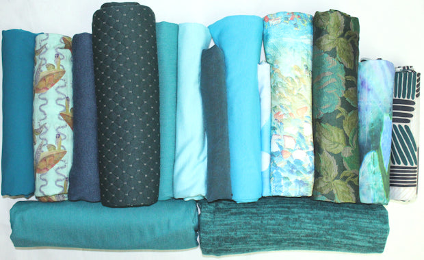 bundle, aqua, 15 small cuts, 6 lbs