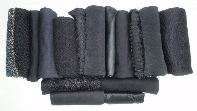 bundle, black tones, 15 small cuts, 6 lbs