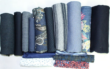 bundle, navy/denim, 15 small cuts, 6 lbs