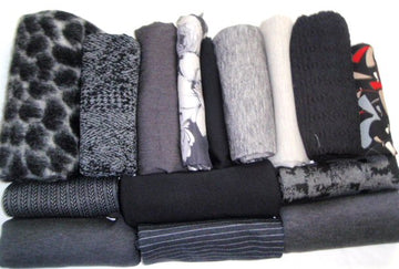 bundle, black and gray, 15 small cuts, 7 lbs