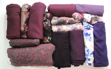 bundle, plum/purple, 15 small cuts, 7 lbs