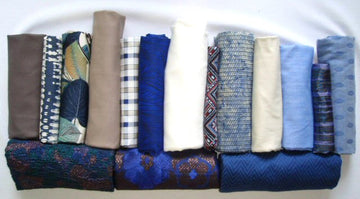 bundle, blue tones, 16 small cuts, 4.5 lbs