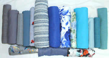 bundle, aqua blue, 16 small cuts, 6 lbs