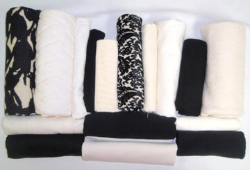bundle, black and cream, 16 small cuts, 7 lbs