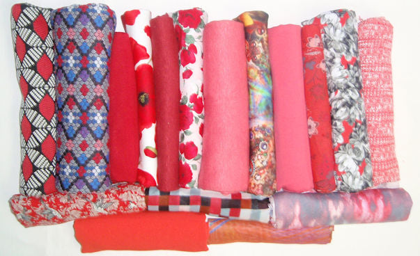 bundle, red/coral, 17 small cuts, 5 lbs