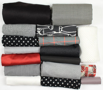 bundle, black/white/red 1, 17 small cuts, 7 lbs