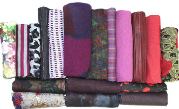 bundle, plum/purple/red, 18 small cuts, 5 lbs