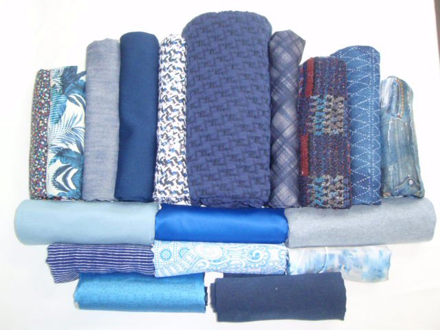 bundle, denimy blues, 18 small cuts, 7 lbs
