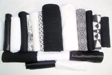 bundle, black and white, 18 small cuts, 7 lbs