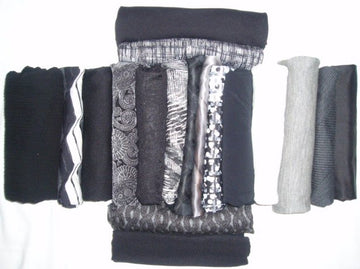 bundle, black-white, 18 small cuts, 7 lbs