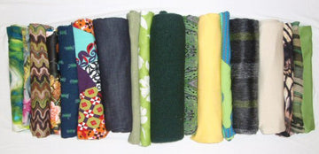 bundle, green tones, 18 small cuts, 8 lbs