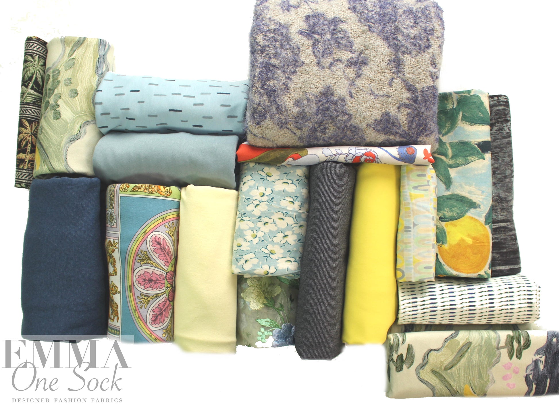 bundle, blue/yellow, 18 small cuts, 5 lbs