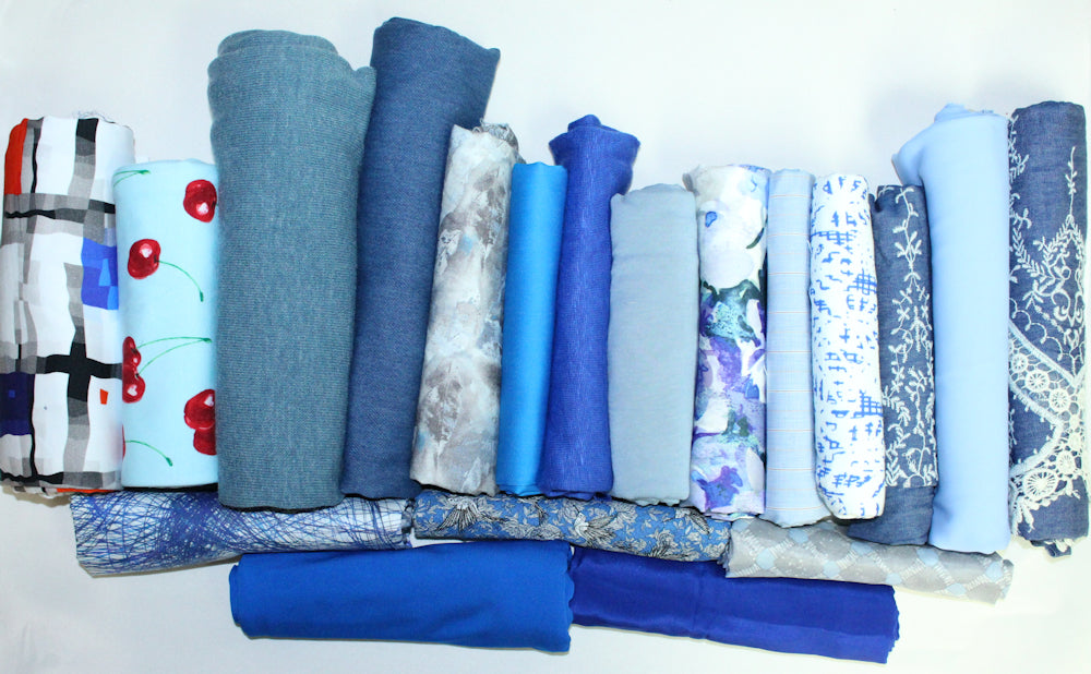 bundle, lt. blue/royal, 19 small cuts, 5 lbs