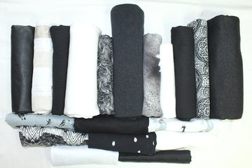 bundle, black/white, 19 small cuts, 7 lbs