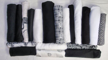bundle, black/white tones, 19 small cuts, 9 lbs