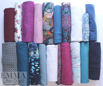 bundle, teal/rose, 20 small cuts, 6 lbs