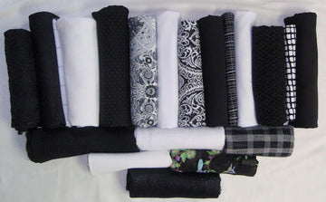 bundle, black/white, 20 small cuts, 7 lbs