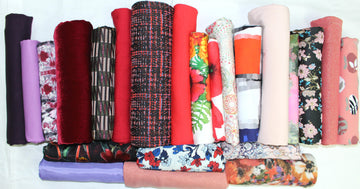 bundle, red/pink/purple, 21 small cuts, 7 lbs