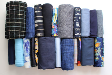bundle, navy tones, 22 small cuts, 9 lbs