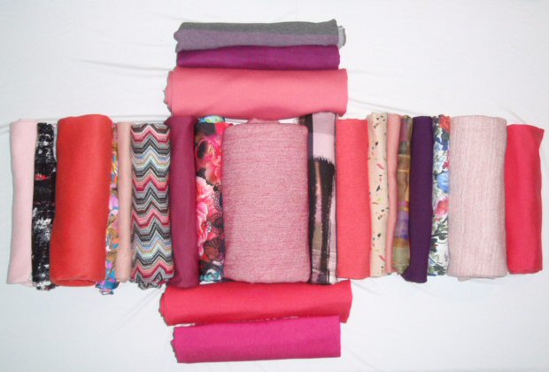 bundle, coral/rose, 23 small cuts, 11 lbs