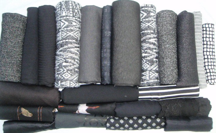bundle, black tones, 23 small cuts, 9 lbs