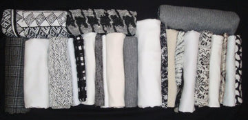 bundle, black/white, 24 small cuts, 12 lbs