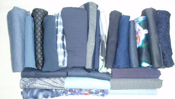 bundle, navy/denim tones, 24 small cuts, 11 lbs