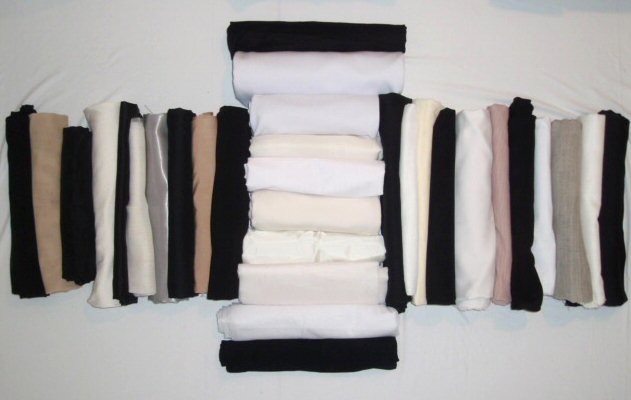 bundle, linings, interfacings, basics, 31 small cuts, 9 lbs