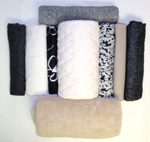 bundle, black/white/neutral, 9 small cuts, 5 lbs