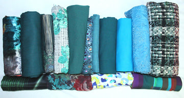 bundle, aqua/teal, 15 small cuts, 6 lbs