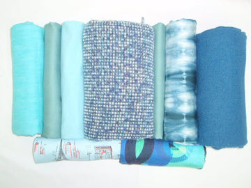 bundle, aqua/teal, 9 small cuts, 5 lbs