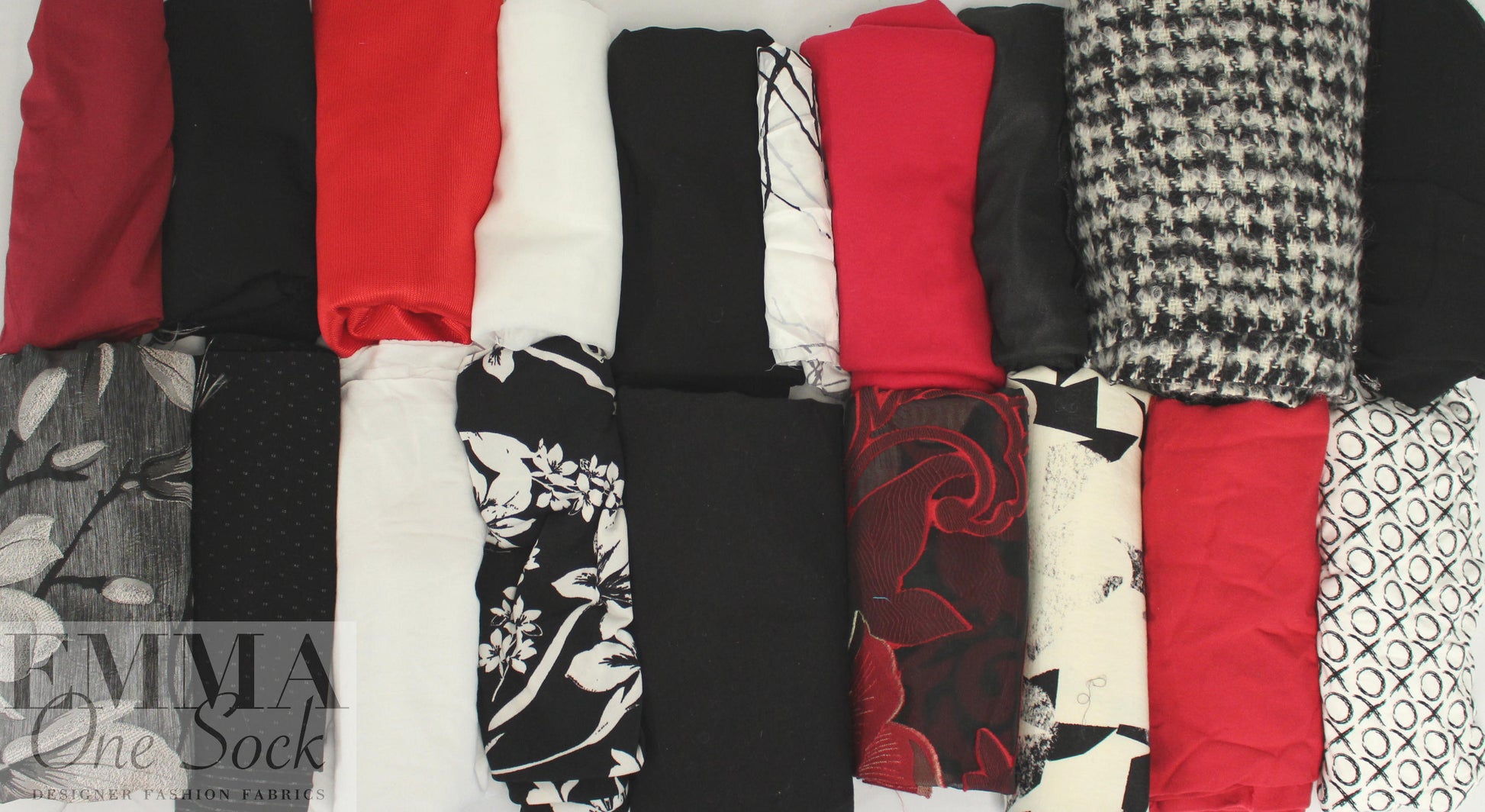 bundle, black/red/white, 21 small cuts, 6 lbs