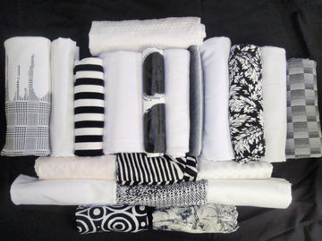 bundle, black/white, 20 small cuts, 7.5 lbs