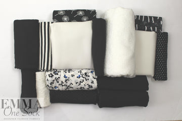 bundle, black/white, 15 small cuts, 7 lbs