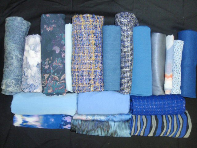 bundle, blues, 19 small cuts, 7 lbs